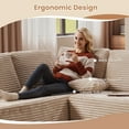 thumbnail image 4 of Vcatnet 135" Modular Sectional Sofa L Shaped Corduroy Couch Oversized Modern Minimalist Cloud Couch with Chaise for Living Room, Beige, 4 of 9