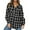 Black White, variant on Plaid Shirt for Women Oversized Flannel Long Sleeve Shirts Casual Button Down Blouse Tops with Pockets