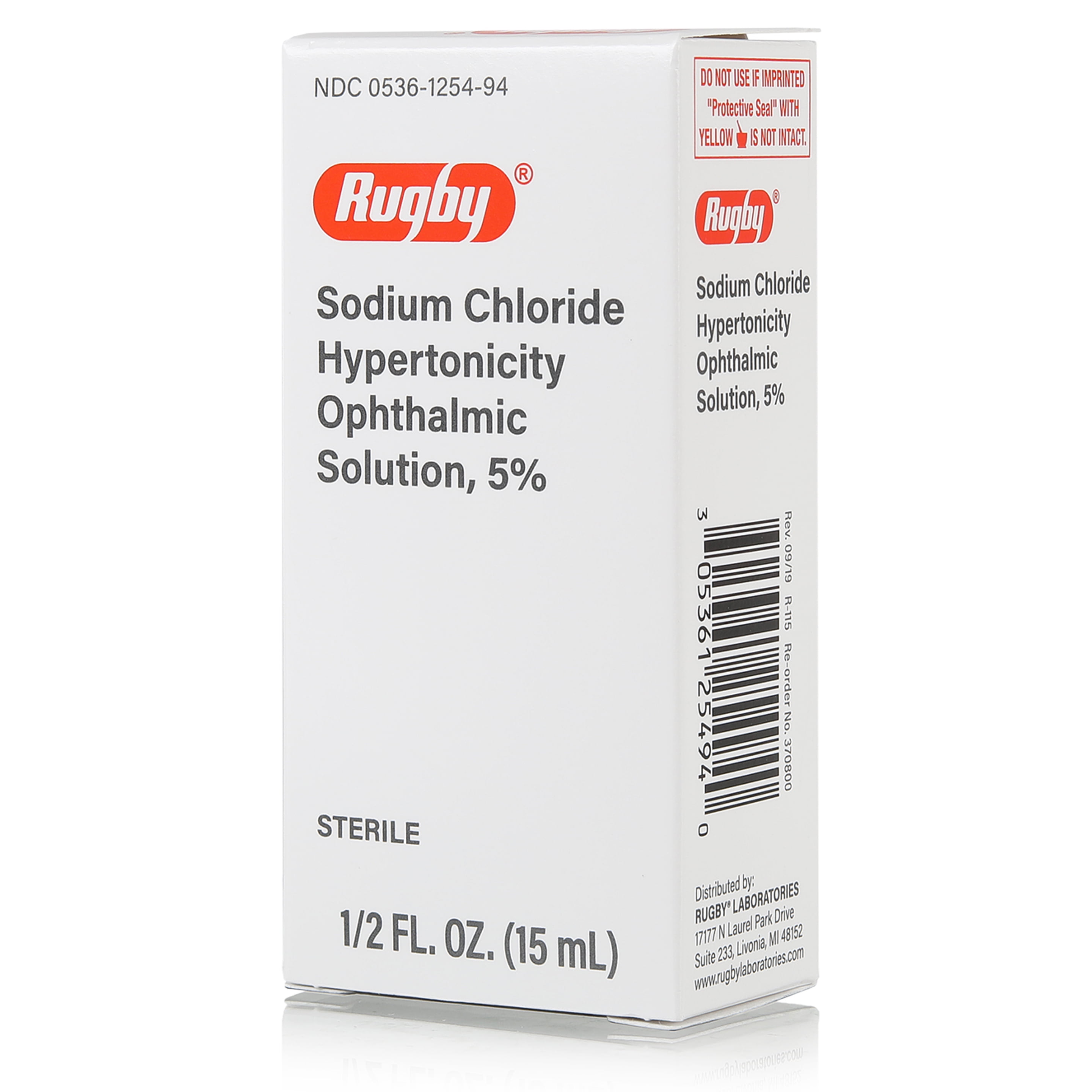 Rugby Sodium Chloride Ophthalmic Solution Eye Drops 5% 15mL