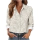 thumbnail image 1 of Camisa Impresa Casual de Manga Larga de las Mujeres con Cuello con Botones para el Trabajo Diario de Viajes, 1 of 6
