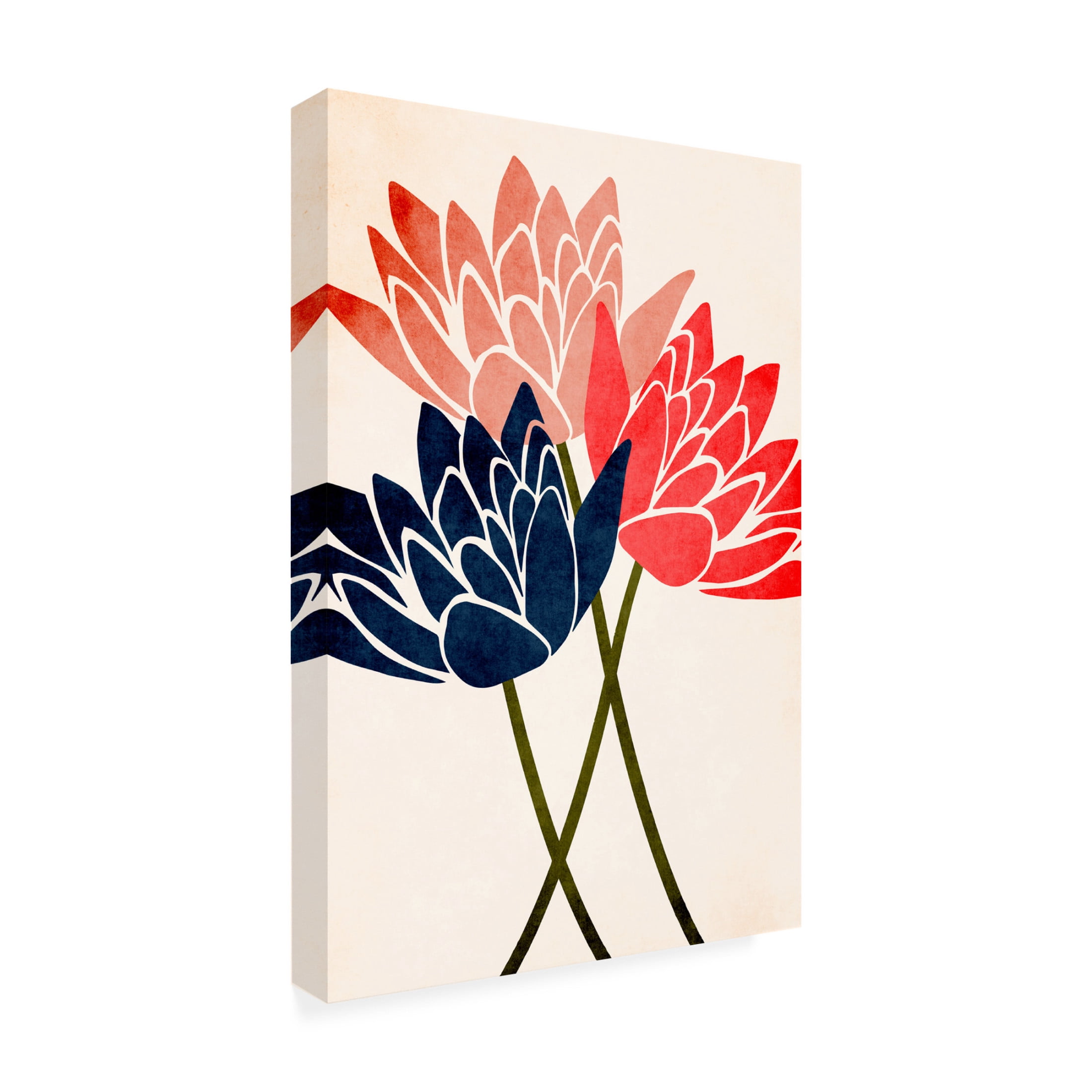 Trademark Fine Art Kubistika Three Dancing Blossoms Canvas Wall Art