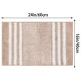thumbnail image 6 of Unique Bargains Striped Chenille Bathroom Rug with Edges Non-Slip Bathroom Floor Mat Pink 16" x 24", 6 of 6