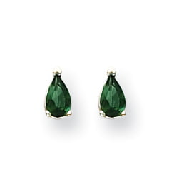 14k White Gold Green Tourmaline Earrings