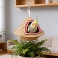 thumbnail image 1 of Nido de Peluche Colgante para Loros y Aves Pequeñas: Acogedora Casita para Dormir con Diseño de Hamaca Tejida a Mano para Jaula, Refugio Interior de Tela Suave para Descansar., 1 of 6