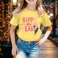 thumbnail image 2 of Tanghaowl Girls Shirts Kids New Year 2025 Printed Short Sleeve T Shirt Tops Casual Girls Easter Shirt, 2 of 4