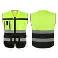thumbnail image 6 of Moxufan Men High-Visibility Reflective Vest V-neck Sleeveless Multi Pockets Design Waistcoat Clear ID Pocket Pen Holder Vest Coat,Red, 6 of 8