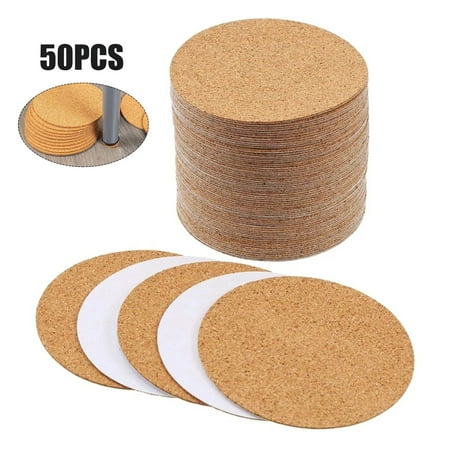 

50Pcs Self Adhesive Cork Squares 3.5/3.9 Inch Strong Cork Adhesive Sheets Reusable Mini Cork Board for Coasters & DIY Crafts