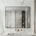 thumbnail image 3 of 42 in. W. x 36 in. H Rectangle Aluminum Alloy Framed Wall Mounted Bathroom Vanity Accent Mirror in Black, 3 of 14