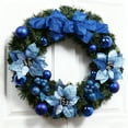 thumbnail image 4 of Outdoor Christmas Wreath 15.7 Inch, Xmas Wreath for Front Door with Poinsettia, Balls, Pine Cones & Berries, Holiday Decor for Wall, Window, Fireplace Indoor Outdoor Use, 4 of 7