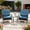 Blue, variant on Seizeen Patio Furniture Set on Sale, 3 Pieces Outdoor Rattan Swivel Gliders Rocker w/Coffee Table, Wicker Patio Bistro Chair Set for Front Porch, Rocking Conversation Set w/Thickened Cushions, Navy