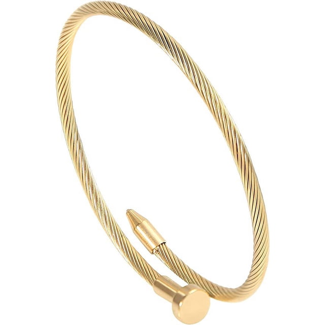 Pulsera de acero inoxidable con forma de clavo para amantes de hombres y mujeres 1FOR3 (HY-B041N)
