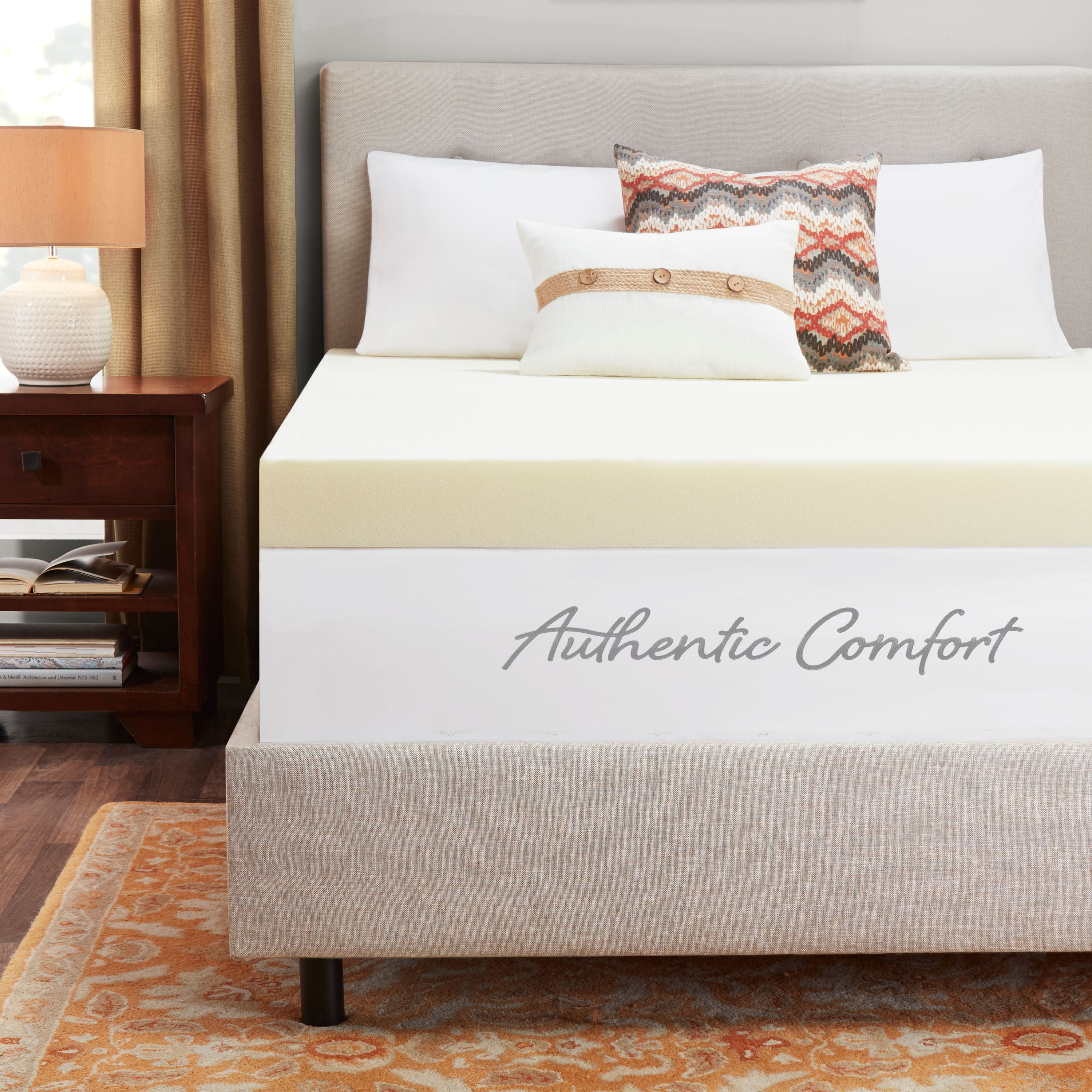 Authentic Comfort 4Inch Breathable Memory Foam Mattress Topper