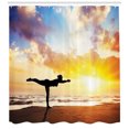 thumbnail image 3 of Ambesonne Yoga Shower Curtain, Warrior Pose Majestic Sky, 69"Wx70"L, Multicolor, 3 of 3