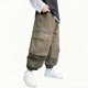 thumbnail image 4 of Pantalones largos de trabajo para niños con cintura elástica y bolsillos para adultos, pantalones casuales y cómodos de poliéster para niños., 4 of 8