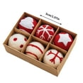 thumbnail image 4 of Puntoco Bola de lana con forma de copo de nieve para árbol de Navidad, materiales hechos a mano, colgantes pequeños, adornos navideños, 4 of 9