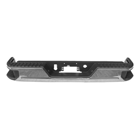 REAR STEP BUMPER ASSEMBLY; SINGLE EXHAUST; CHROME; WITHOUT PARK