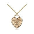 thumbnail image 1 of Gold Filled GOOD LUCK SHAMROCK HEART Pendant 3/4 X 5/8 inches with 18 inch Gold Filled Curb Chain, 1 of 2