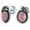 Pink, variant on Womens Style Gemstone Bezel Leaf Rope Stud Earrings in Sterling Silver
