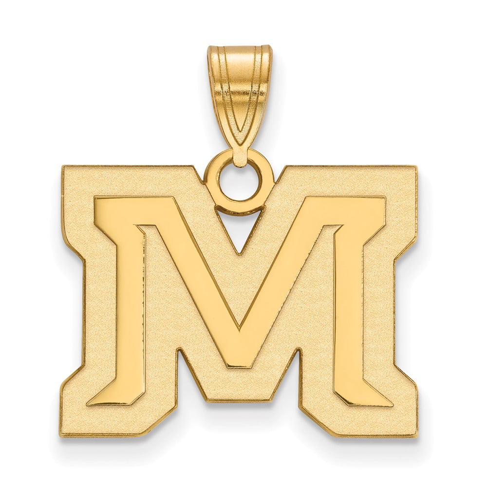 Solid 925 Sterling Silver with Gold-Toned Montana State University Medium Crest Pendant 15mm x 24mm 