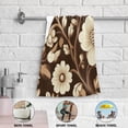 thumbnail image 5 of Yayeee Hand Towels for Bathroom Set of 2 Quick Dry Super Absorbent Soft Hand Shower Towels, 28" x 14", Brown Floral, 5 of 8