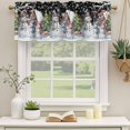 thumbnail image 2 of Black Christmas Curtain Valances for Windows, Kitchen Valance Window Treatments Panel 2 Pack, Xmas Winter Snowman Snowflakes Trees Rod Pocket Short Curtains for Bathroom Bedroom 60 x 18 Inch, 2 of 8
