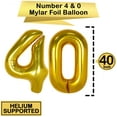 thumbnail image 3 of TiokMc 40th Birthday Party Decorations Kit, Gold & Black Banner, Number 40 Balloons, Star & Latex Balloons, Complete 40 Years Old Party Supplies Set, 3 of 7