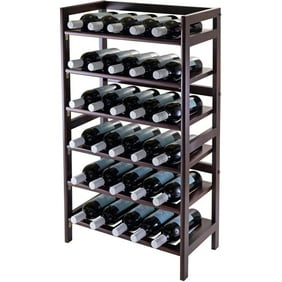Gymax 32 Bottle Wine Rack Metal Storage Display Liquor Cabinet W