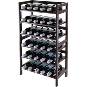 Gymax 32 Bottle Wine Rack Metal Storage Display Liquor Cabinet W