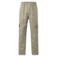 thumbnail image 6 of NIEWTR Cargo Pants for Men Casual Cotton Drawstring Lightweight Relaxed Fit Work Pants Multi Pockets Fall Winter Pants (Light Gray,M), 6 of 6