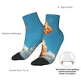thumbnail image 6 of Rateoe Blue Sky Cloud Puppy Pattern Quarter Crew Socks,Toe Seamed Ankle Socks,Cotton Cushioned Breathable Athletic Crew Sports Socks, 6 of 7