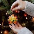 thumbnail image 5 of 3Pc Maple Leaf Ornament,Orange 3.14",Autumn Decorations,Window Hanging Suncatchers For Windows,Thanksgiving Leaves Decor,Fall Tree Decorations,Fall Hanging Decorations,White Elephant Xmas Gifts, 5 of 5
