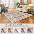 thumbnail image 2 of Boho Vintage Round Rug ft- Faux Wool Dreely Washable Area Rug Small Distressed Throw Rugs Floor Carpet for Door Mat Entryway Bedrooms Laundry (Round - ; Diameter Border ), 2 of 6