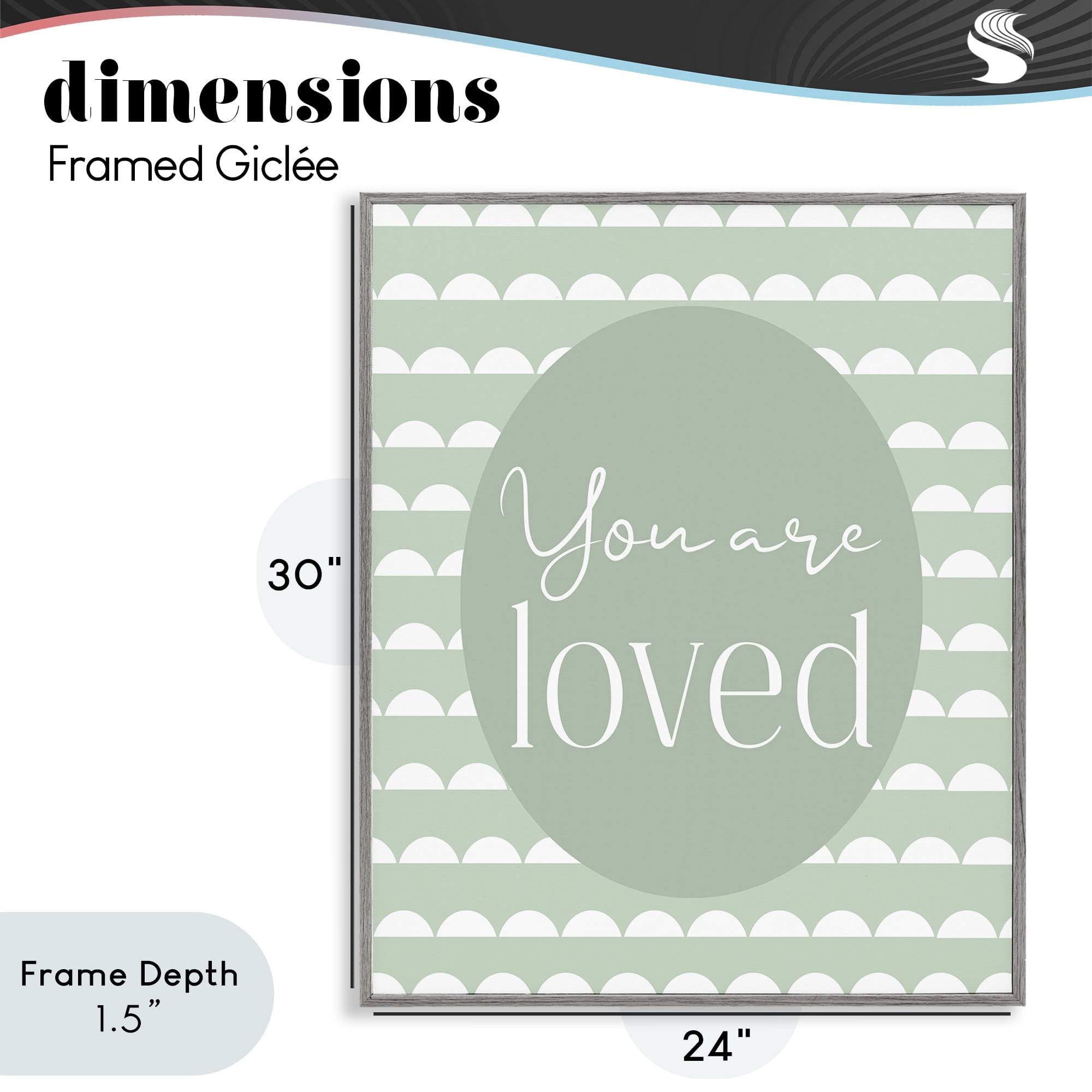 Stupell Industries You Are Loved Light Green Gray Framed Giclee Art, design by Christine Simpson Art