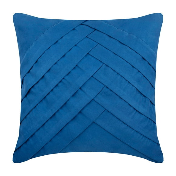 The HomeCentric Oreiller Euro, Taies d'Oreiller Format Euro Bleues Lot de 2, 26x26 Pouces (65x65 cm) Housses d'Oreiller Européennes en Suède, Couleur Unie, Plis Nervurés, Texturé, Rayé, Chevrons, Euro - Bleu Sans Limites Sans Lignes