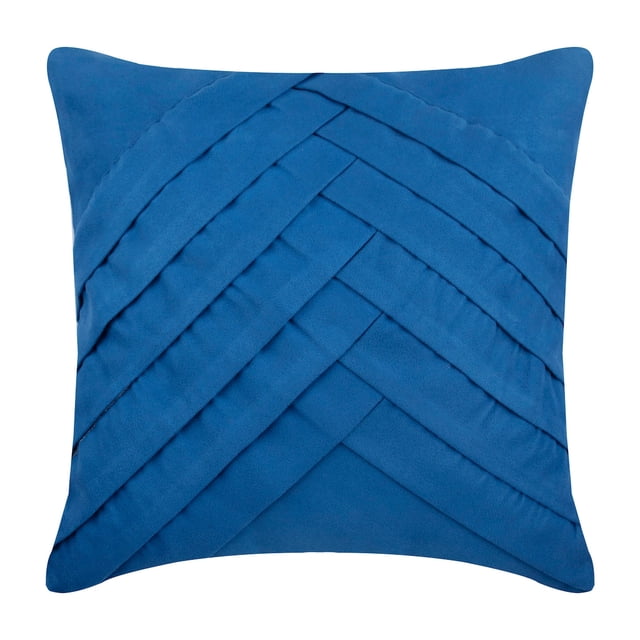 The HomeCentric Throw Pillow Cover With Zipper, Blue Pack of 2, 18x18 inch (45x45 cm) Triangular Pintucks Decorative Pillow Covers, Solid Color Pillow Covers, Accent Pillow - Blue No Limits No Lines