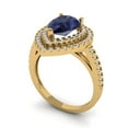 thumbnail image 2 of Halo Engagement Ring for Women - 2.48ct Simulated Blue Sapphire in 18K Yellow Gold Promise Ring, 2 of 6