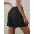 thumbnail image 3 of Airmenty Women's Shorts Summer Dressy Casual Short Elastic Waist Wide Leg Suit Tailored Shorts Comfy Elagant Work Trouser Shorts with Pockets, 3 of 6