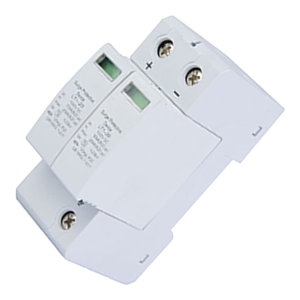 Jadeshay Protector Contra Sobretensiones, 2P Dispositivo de Protección Contra Sobretensiones DC Protector Contra Rayos Fotovoltaico Pararrayos de Bajo Voltaje Montaje en riel DIN de 35mm(2P20KA)