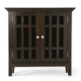 thumbnail image 6 of Simpli Home Bedford 32 inch Wide Solid Wood Transitional Low Storage Media Cabinet in Dark Tobacco Brown, 6 of 8