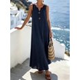 thumbnail image 4 of Blue Dress Black Trim Casual Summer Vacation, 4 of 8