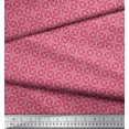 thumbnail image 3 of Soimoi Pink Georgette Viscose Fabric Arrow & Diamond Geometric Printed Craft Fabric by the Yard 42 Inch Wide, 3 of 3