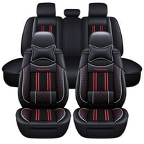 Maidao Car Seat Cover Water Proof for BMW for 5series 1998-2017 5 Seats Front Rear Cushion Protector Black and Red