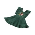 thumbnail image 4 of Robe à Bretelles en Velours Côtelé pour Bébé Fille, Robe à Bretelles Brodée, Tenues de Robe Rose 3T, 4 of 8
