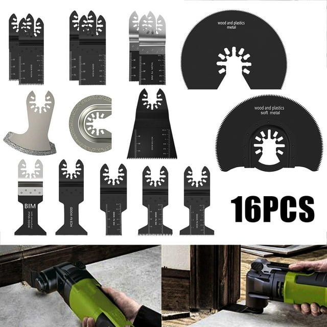 HOTBEST 16 PCS Oscillating Saw Blades, for Wood Metal Plastics