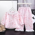 thumbnail image 6 of CAUYDY Kids Girl Sleepwear Pajamas for Child 5-7T 8-10Y Long Sleeved Top Elastic Pants 2 Piece Cute Set Girls Fall Winter Clothes Sizes 7-8 Years,Pink, 6 of 8