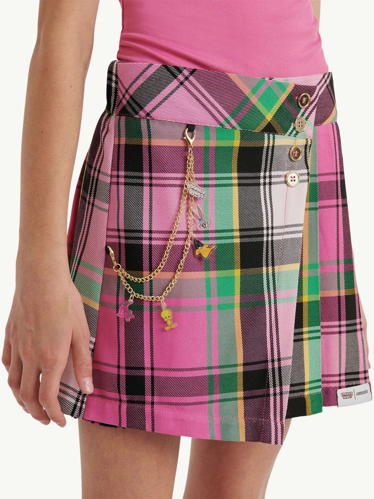 Justice Girls Collab Asymm Pleated Skirt, Sizes XS - XLP