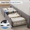 thumbnail image 3 of CONCETTA Full Size Upholstered Platform Bed, Platform Bed with Headboard and 2 Drawers, Sturdy Modern Wooden & Metal Frame Platform for Mattress Support, No Box Spring Needed,Gray, 3 of 9