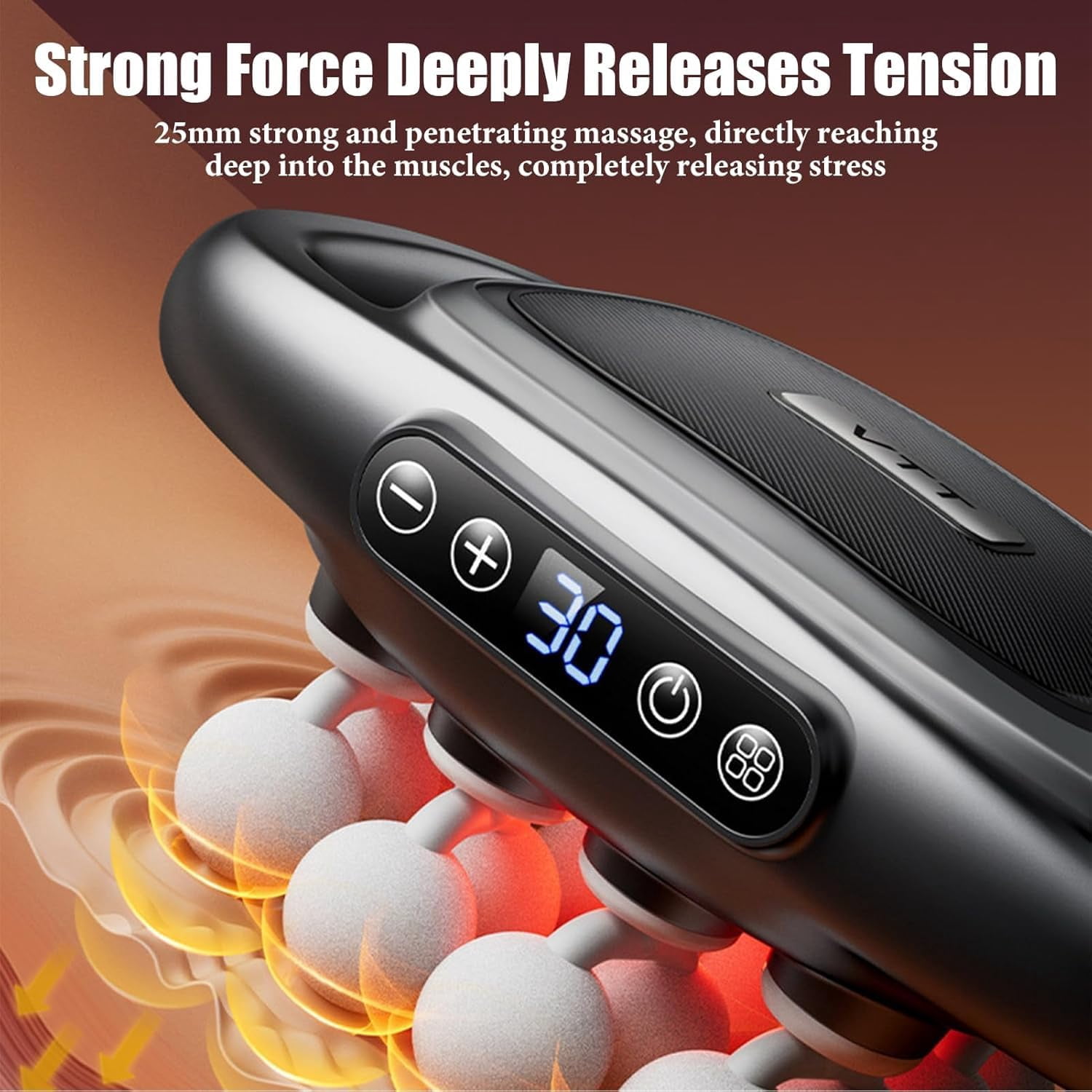 16 Head Massage Gun Deep Tissue, 3 Modes & 30 Intensities Percussion Massager for Full Body, Silent Multihead Massager with Type-C Charge, Portable Muscle Relief for Shoulders Back Legs