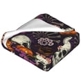 thumbnail image 2 of Bixox Fleece Blanket Halloween With Skull Pattern Super Soft Double-Sided Microfiber Flannel Blanket for Sofa, Bed, Couch,Suitable for All Seasons - 80"x60", 2 of 5