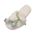 thumbnail image 2 of uublik Womans Fuzzy Slippers Memory Foam Open-Toe Slippers Soft Fleece Indoor Shoes Indoor/Outdoor Slippers, White, 2 of 7